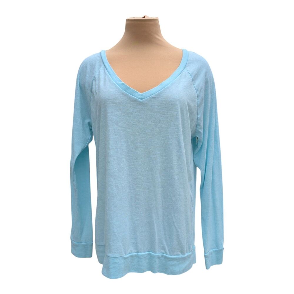 Victoria Secret PINK Long Sleeve Shirt Light Blue Size Medium Casual Basic